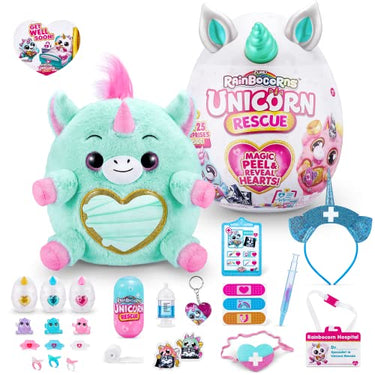 Rainbocorns Unicorn Rescue Surprise Riesenei mit über 25 Überraschungen, Plüschtier zum Knuddeln, Tiffany Einhorn im Sale